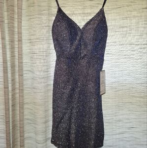 Macy's Blue/silver glitter mini dress size 0